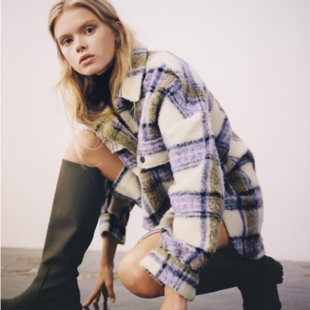 Zara Fleece Plaid Overshirt